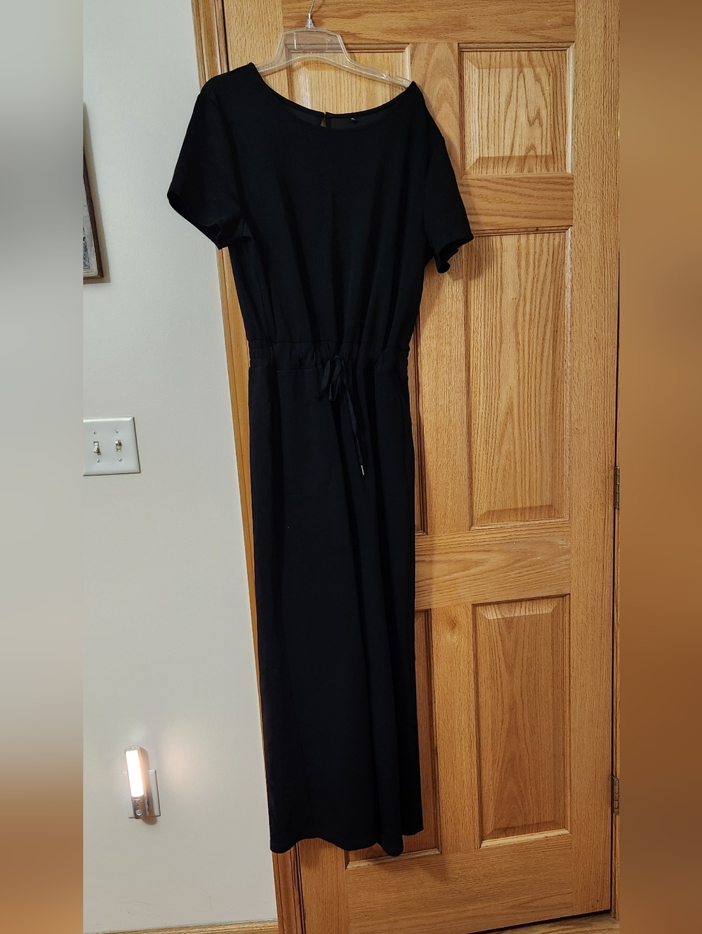 Classic Black Short-Sleeve Pant Romper